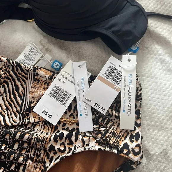 Bleu Rod Beattie Bikini Swimsuit Set Top Size 12 Bottom Size 10 - Picture 11 of 12